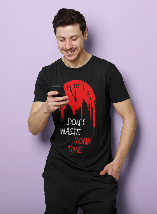 SCUBAAA Men's Time Half Sleeve T-Shirt