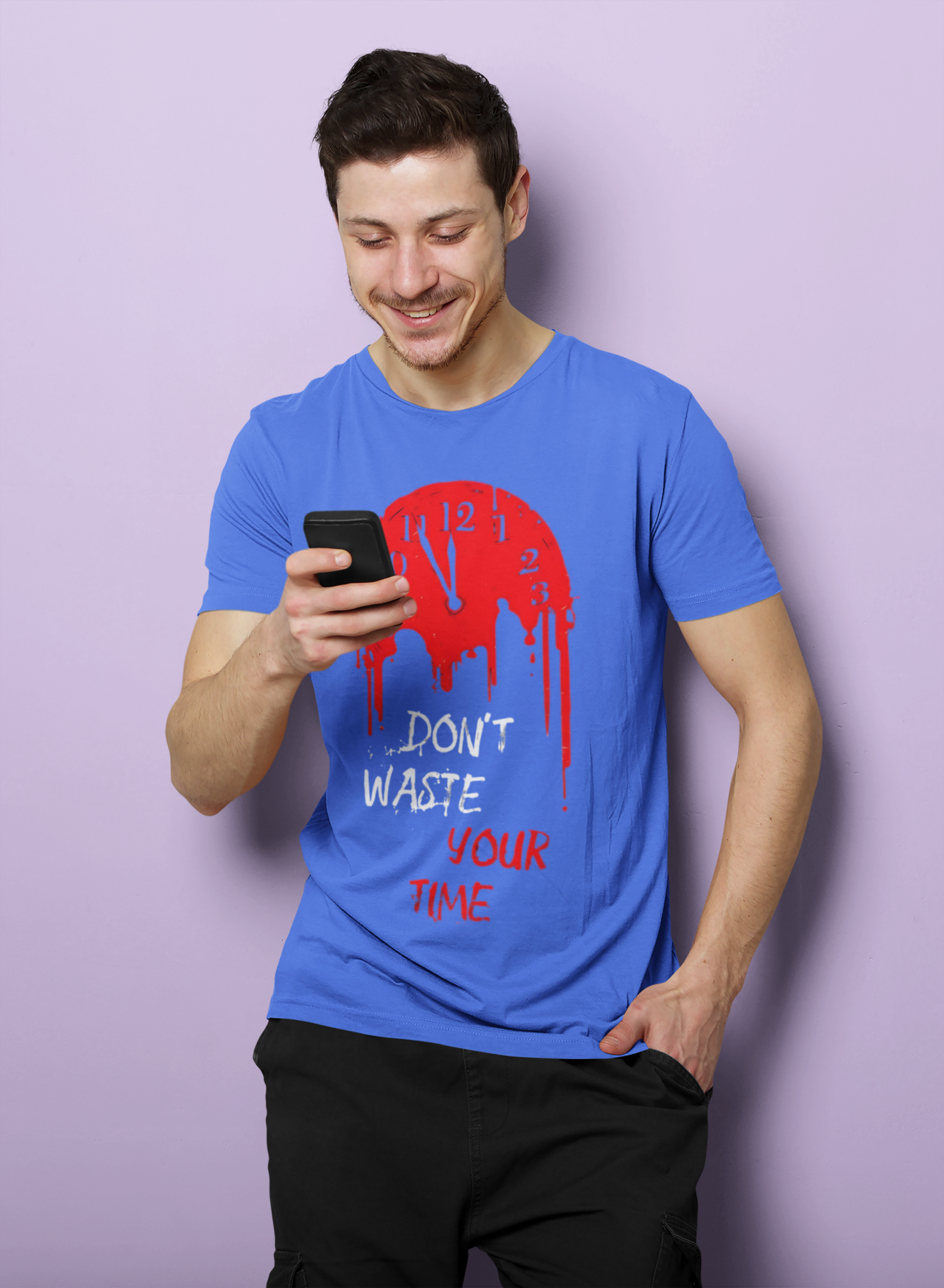 SCUBAAA Men's Time Half Sleeve T-Shirt