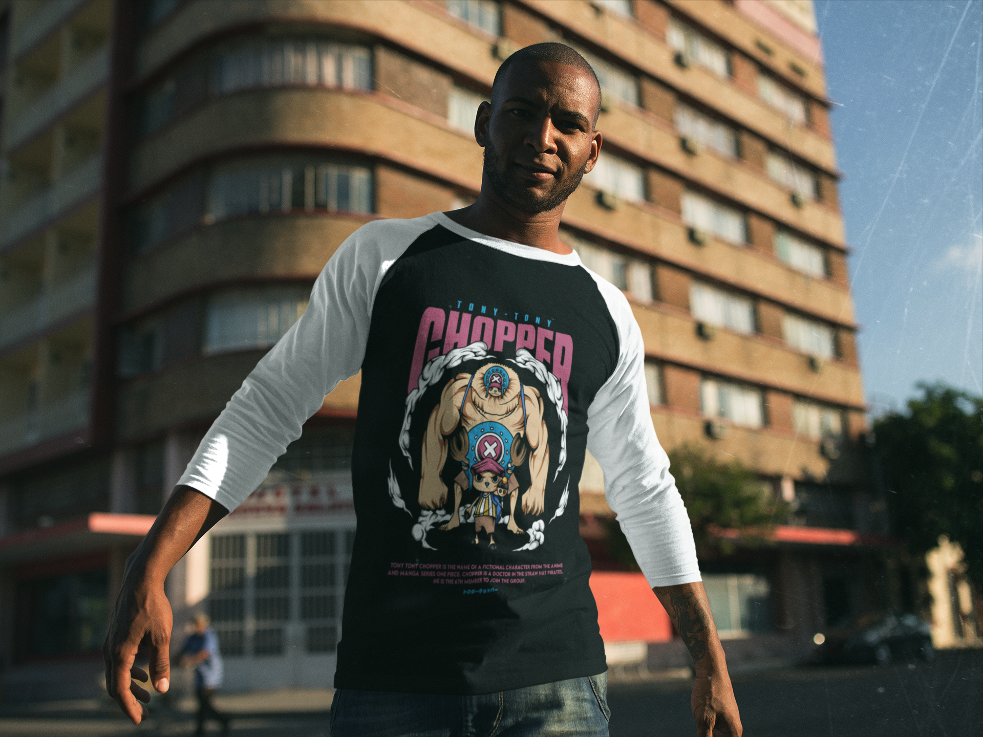 SCUBAAA Men's Tony Tony Chopper Full Sleeve Raglan T-Shirt