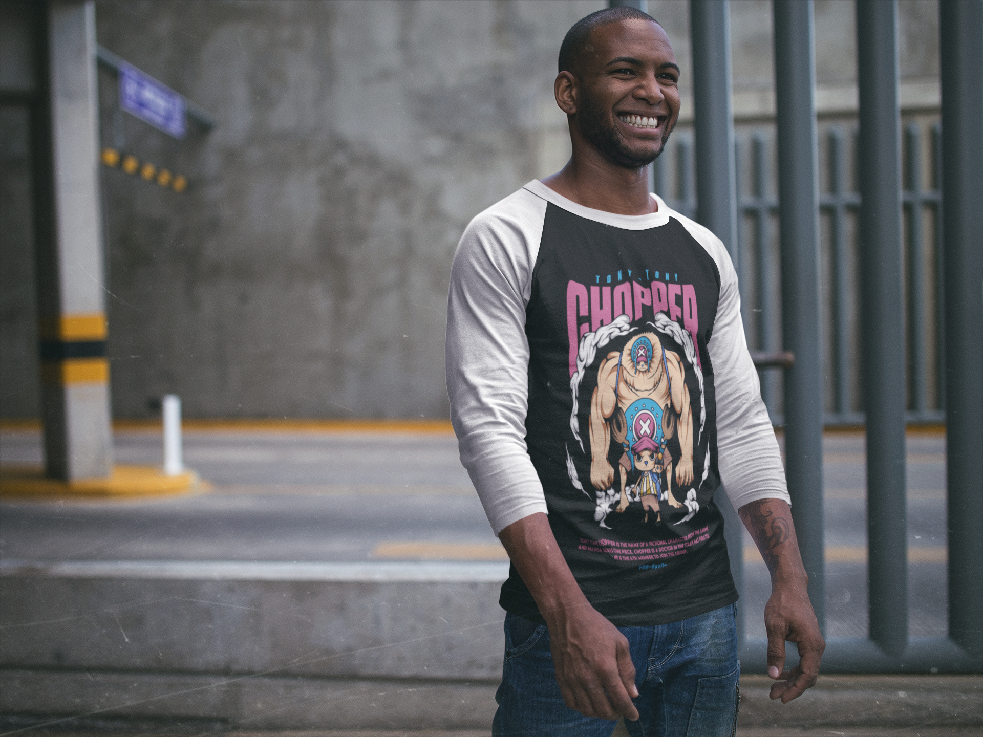 SCUBAAA Men's Tony Tony Chopper Full Sleeve Raglan T-Shirt