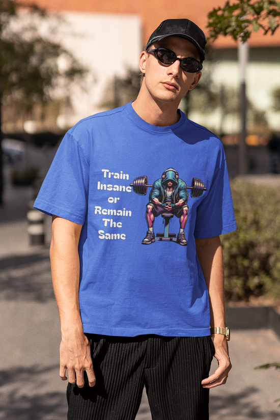 SCUBAAA Men's Train Insane Oversized T-Shirt