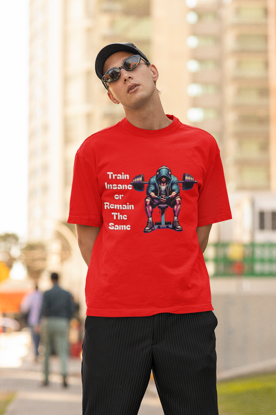 SCUBAAA Men's Train Insane Oversized T-Shirt