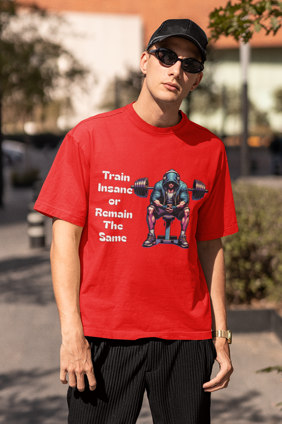 SCUBAAA Men's Train Insane Oversized T-Shirt