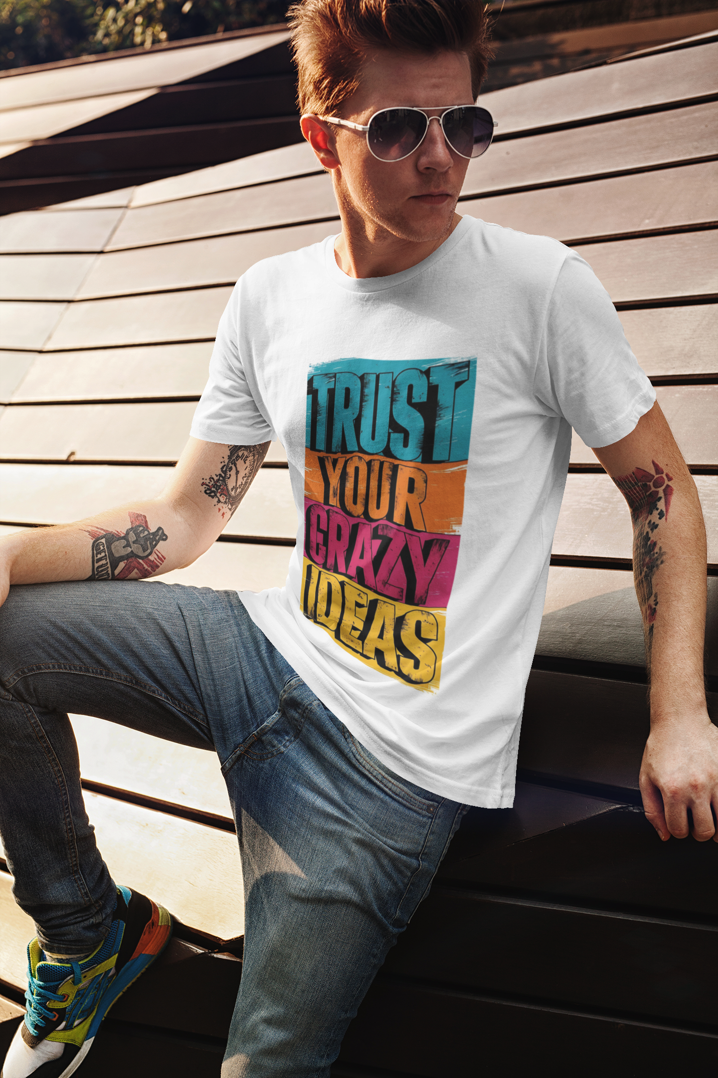 SCUBAAA Men's Trust Your Crazy Ideas Half Sleeve T-Shirt
