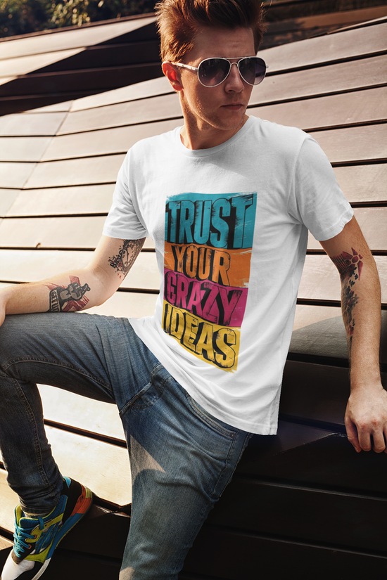 SCUBAAA Men's Trust Your Crazy Ideas Half Sleeve T-Shirt