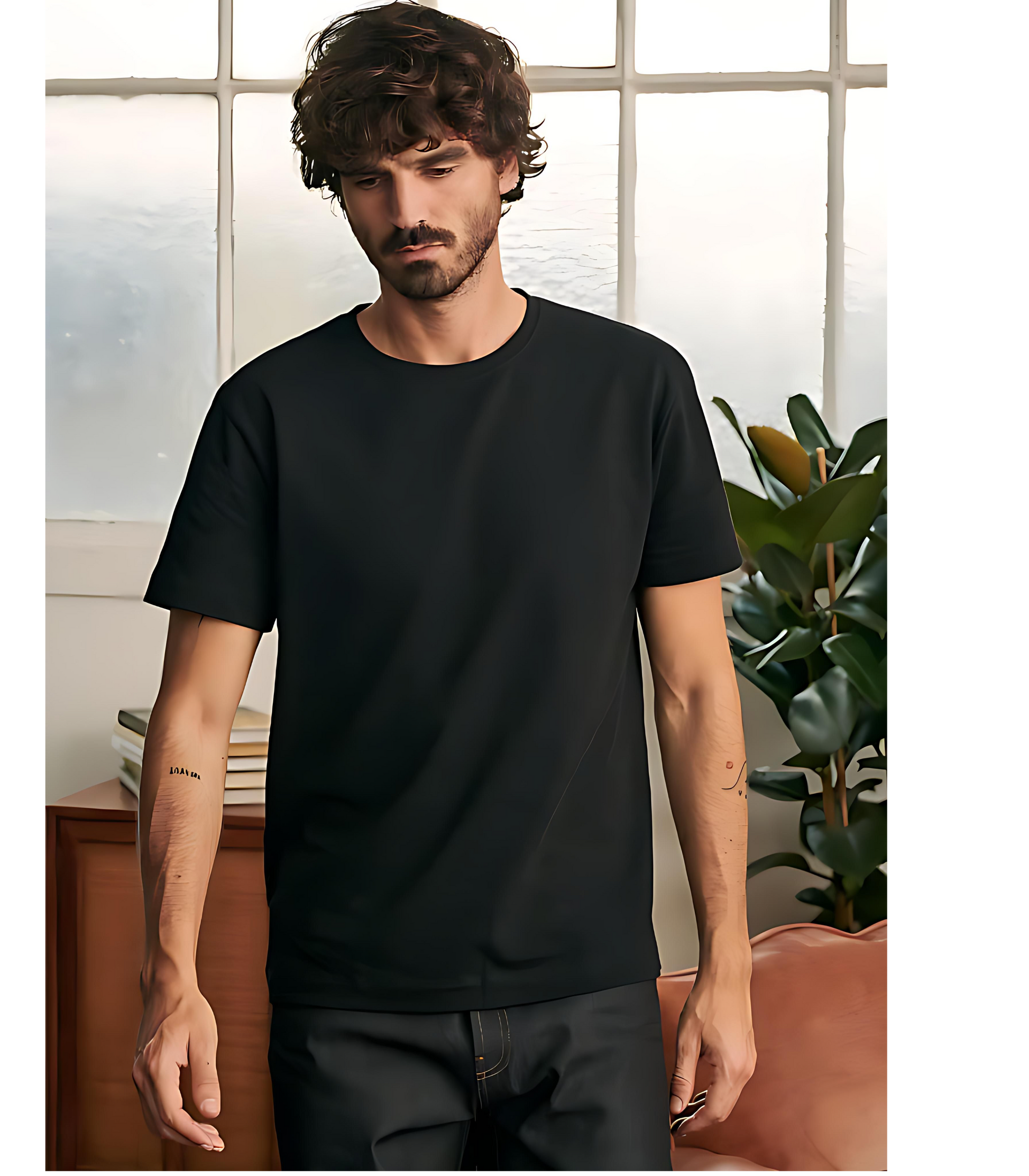SCUBAAA Men's Plain Half Sleeve Regular Fit T-shirt