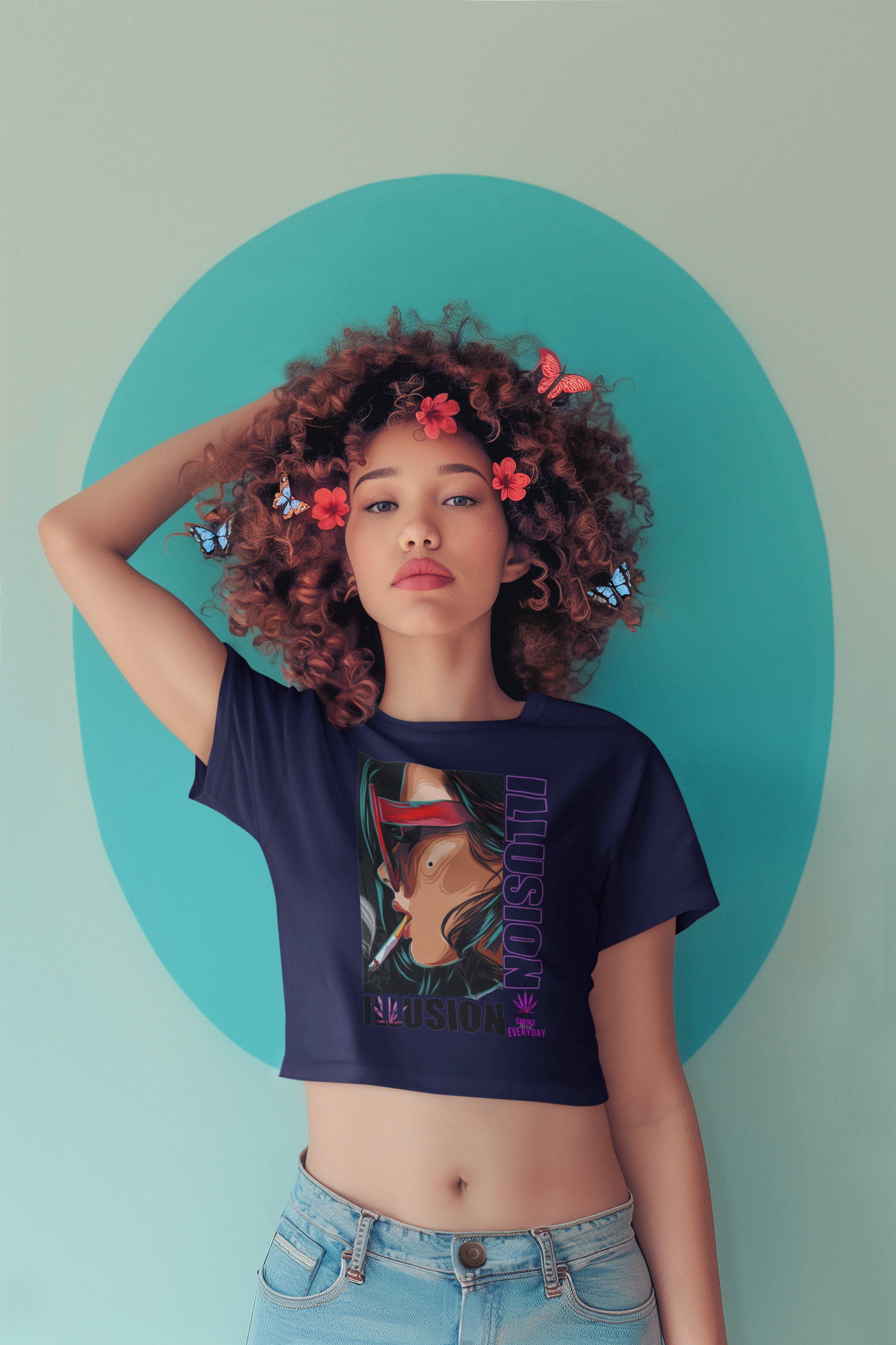 SCUBAAA Women's ILLUSION Crop Top