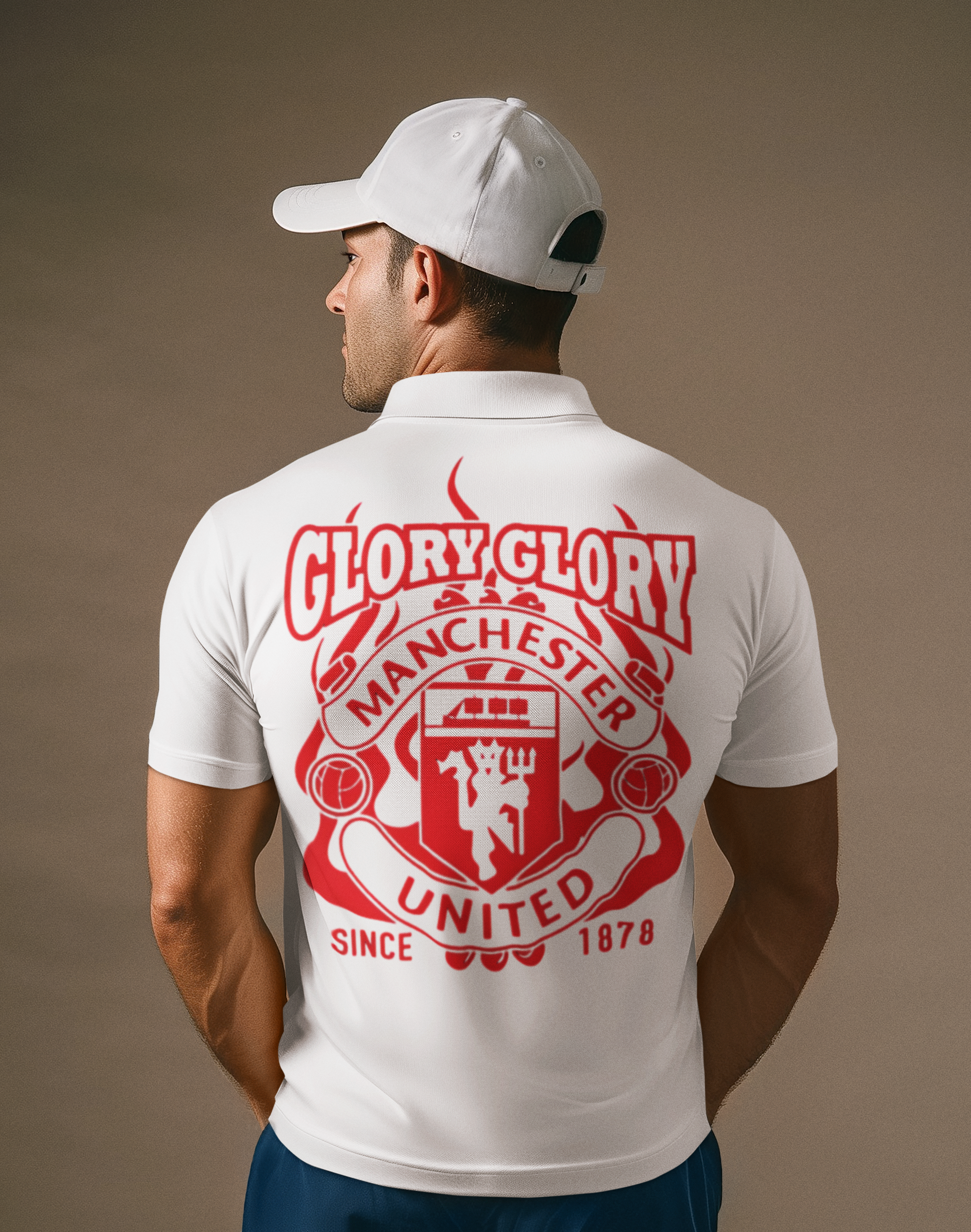 SCUBAAA Men's Man United Polo T-Shirt