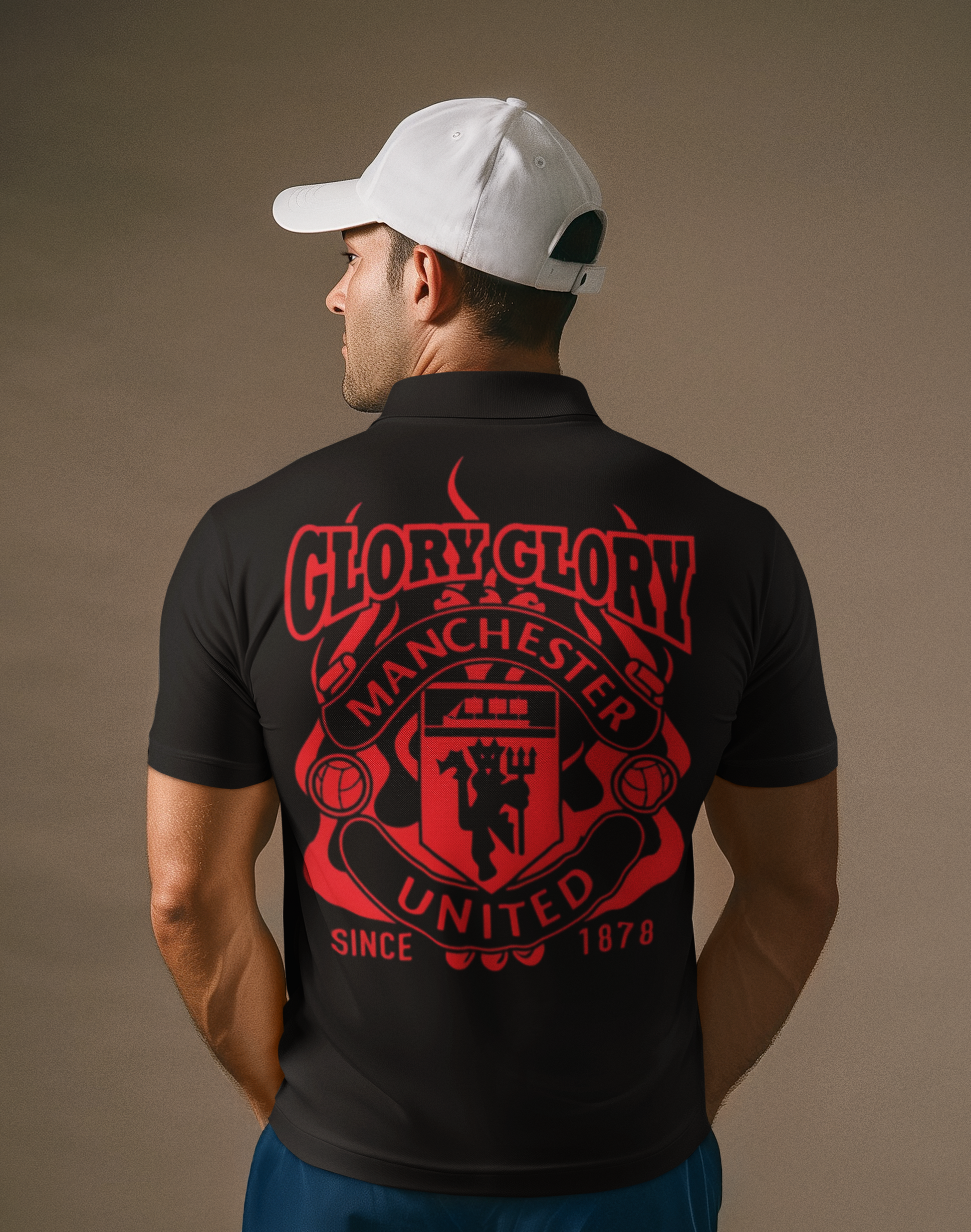 SCUBAAA Men's Man United Polo T-Shirt