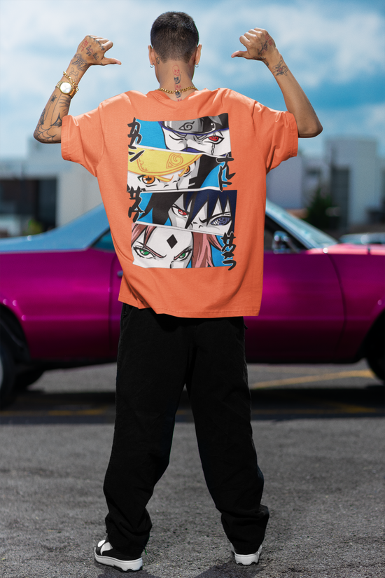 SCUBAAA Men's Naruto Oversized Half Sleeve T-shirt
