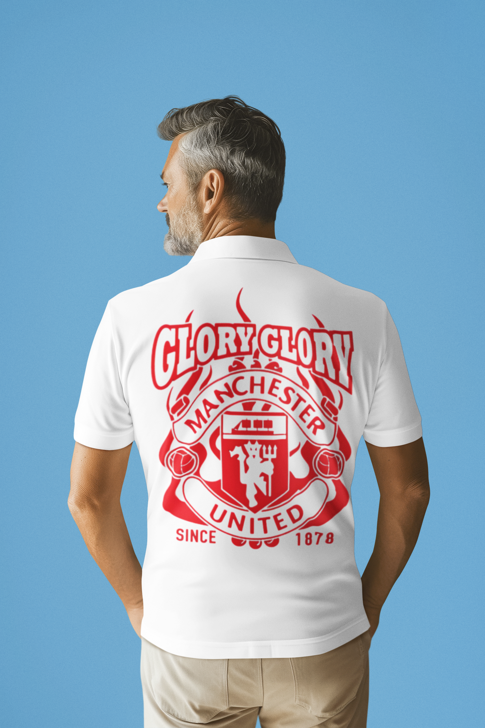 SCUBAAA Men's Man United Polo T-Shirt