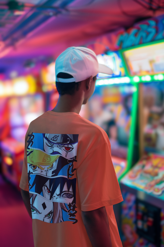 SCUBAAA Men's Naruto Oversized Half Sleeve T-shirt