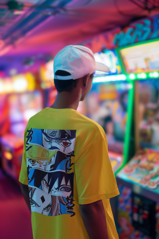 SCUBAAA Men's Naruto Oversized Half Sleeve T-shirt