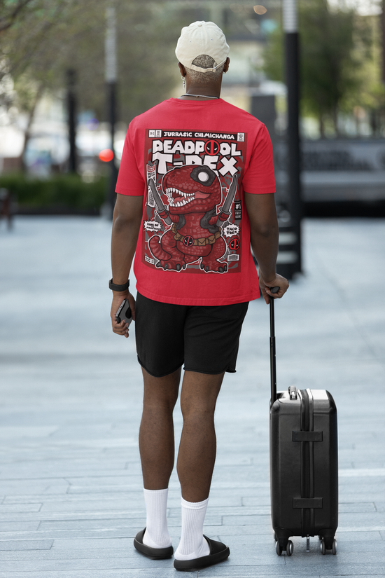 SCUBAAA Men's Deadpool TRex  Oversized Half Sleeve T-shirt