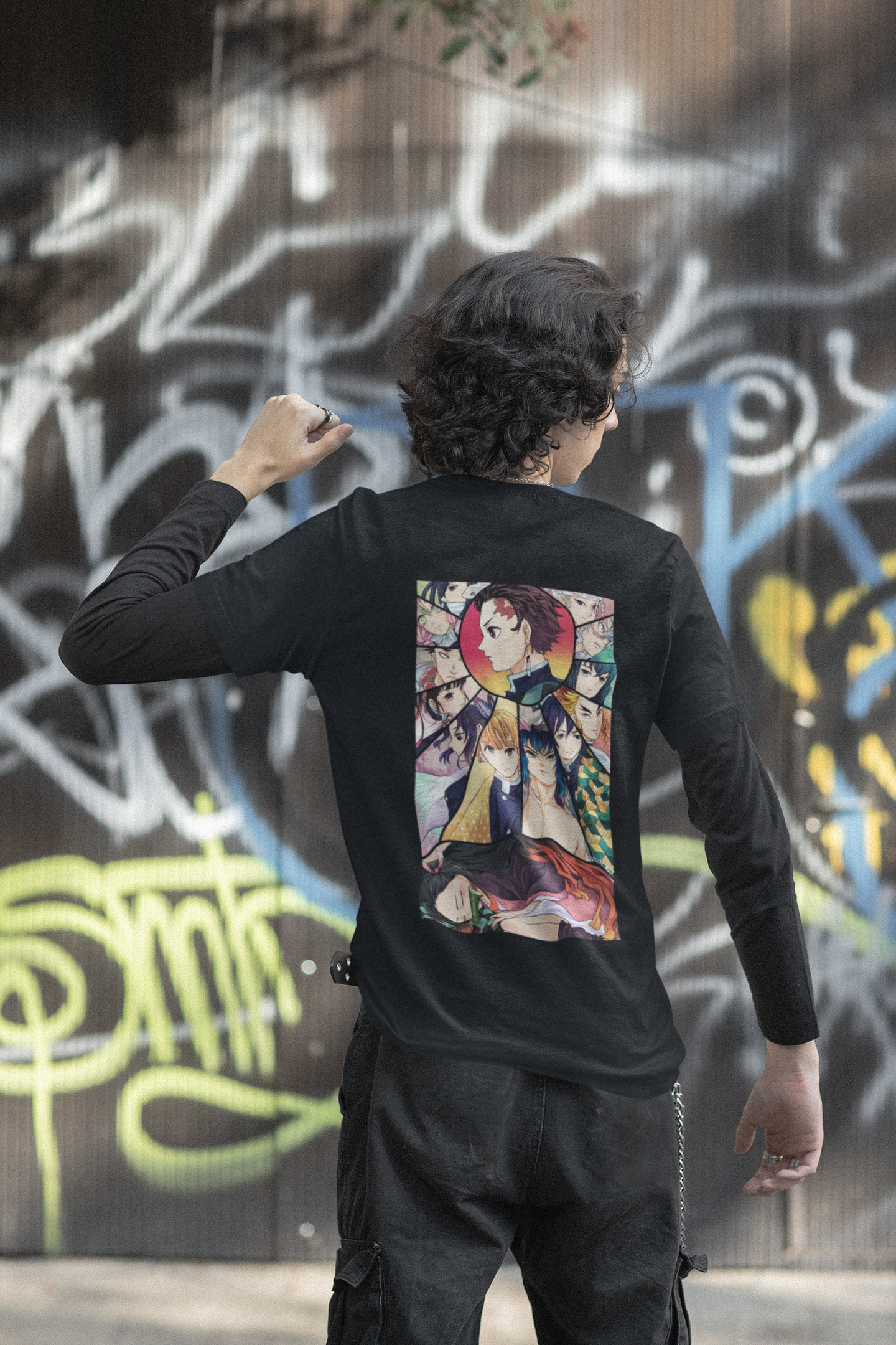 SCUBAAA Men's Demon Slayer Corps Oversized Half Sleeve T-shirt