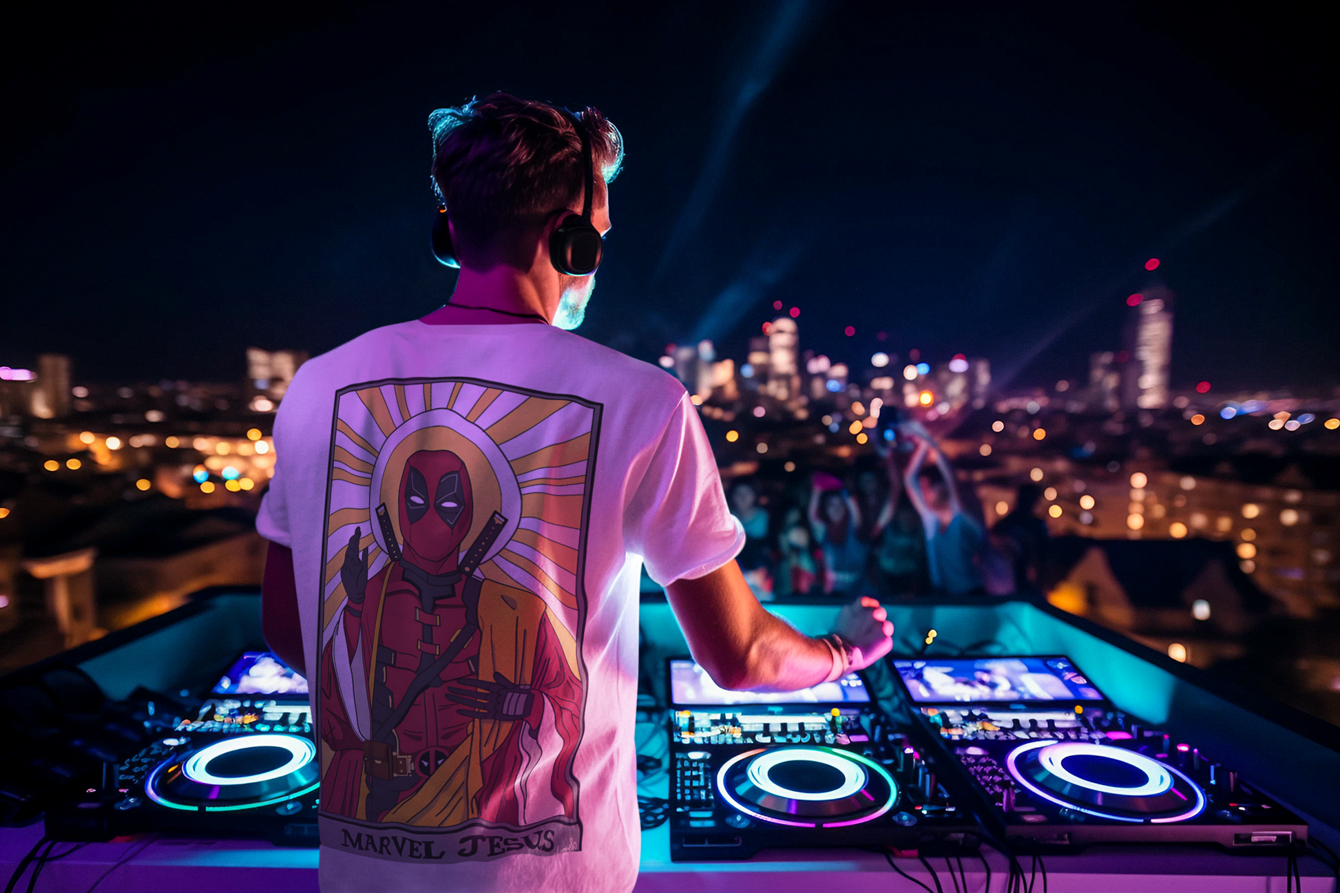 SCUBAAA Men's Deadpool Overloaded Oversized Classic T-Shirt