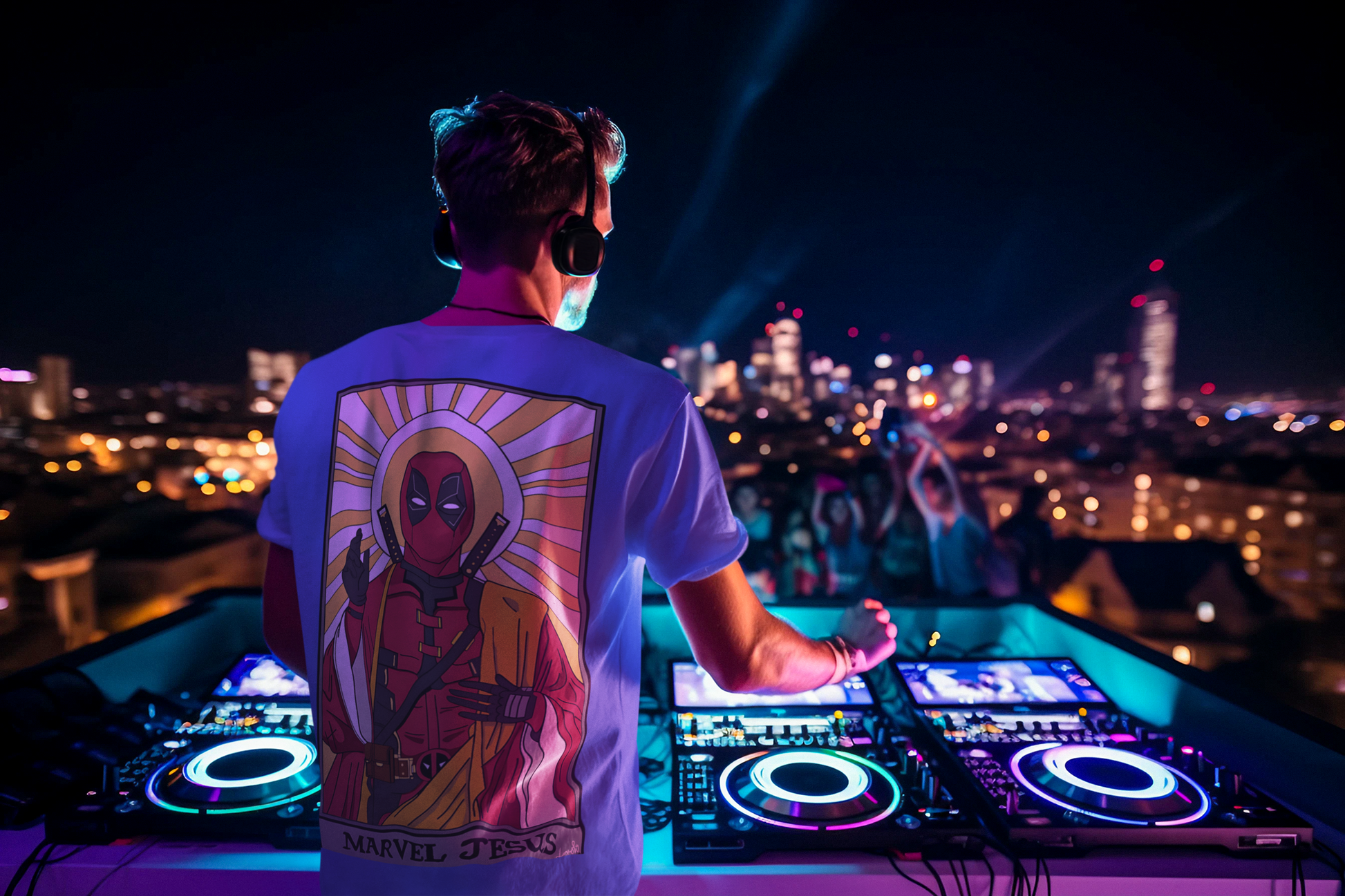 SCUBAAA Men's Deadpool Overloaded Oversized Classic T-Shirt