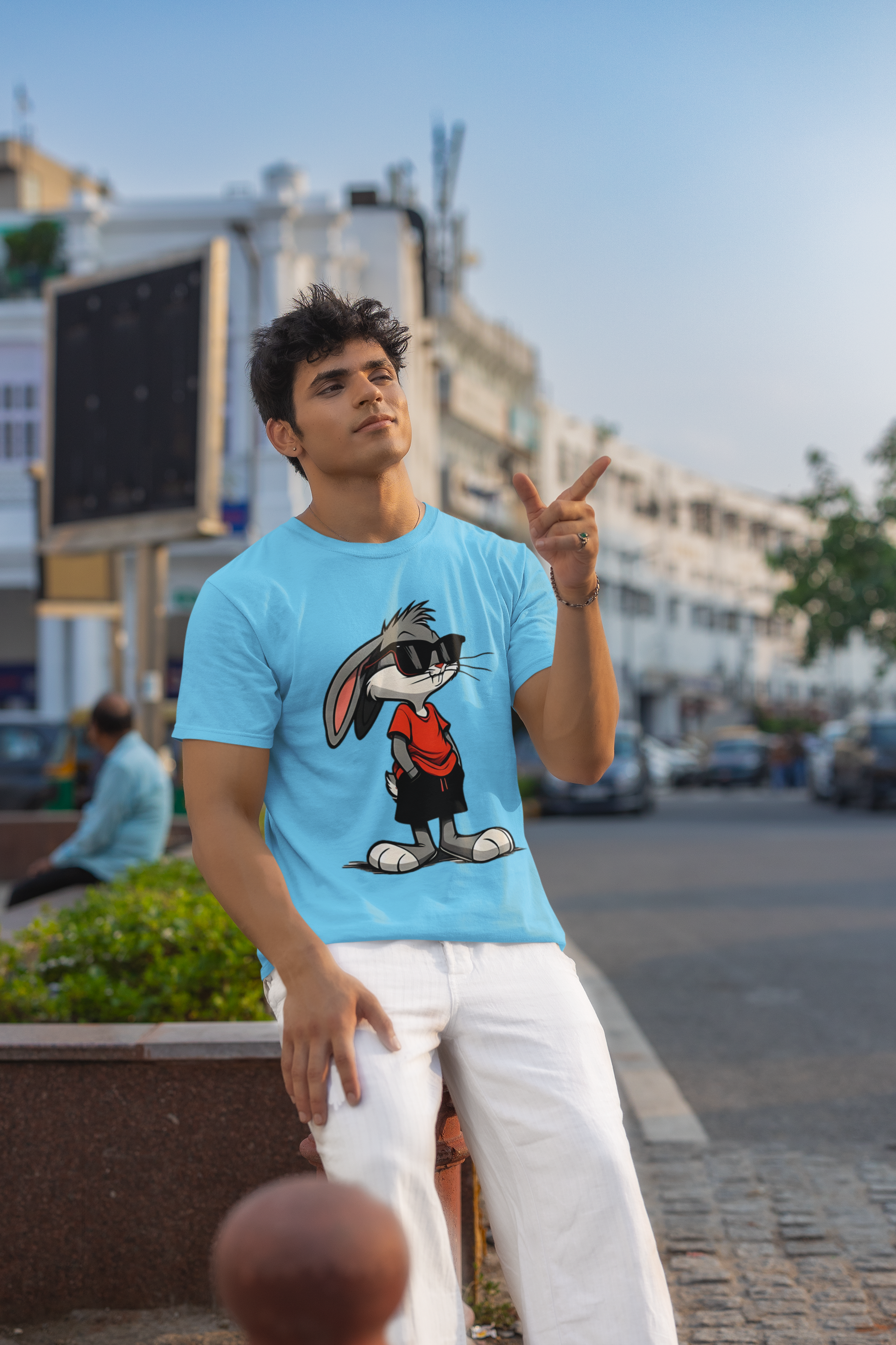 SCUBAAA Men's Bunny Half Sleeve T-Shirt