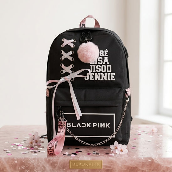 Unisex PU Leather Solid Medium Zipper Backpack (Black)