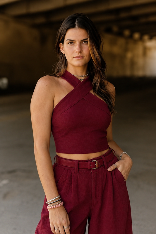 Women's Western Wear Hosiery T Shirts (Maroon)