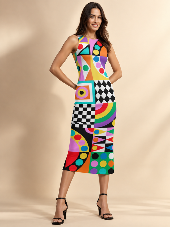 Art Deco Pop Bodycon Dress