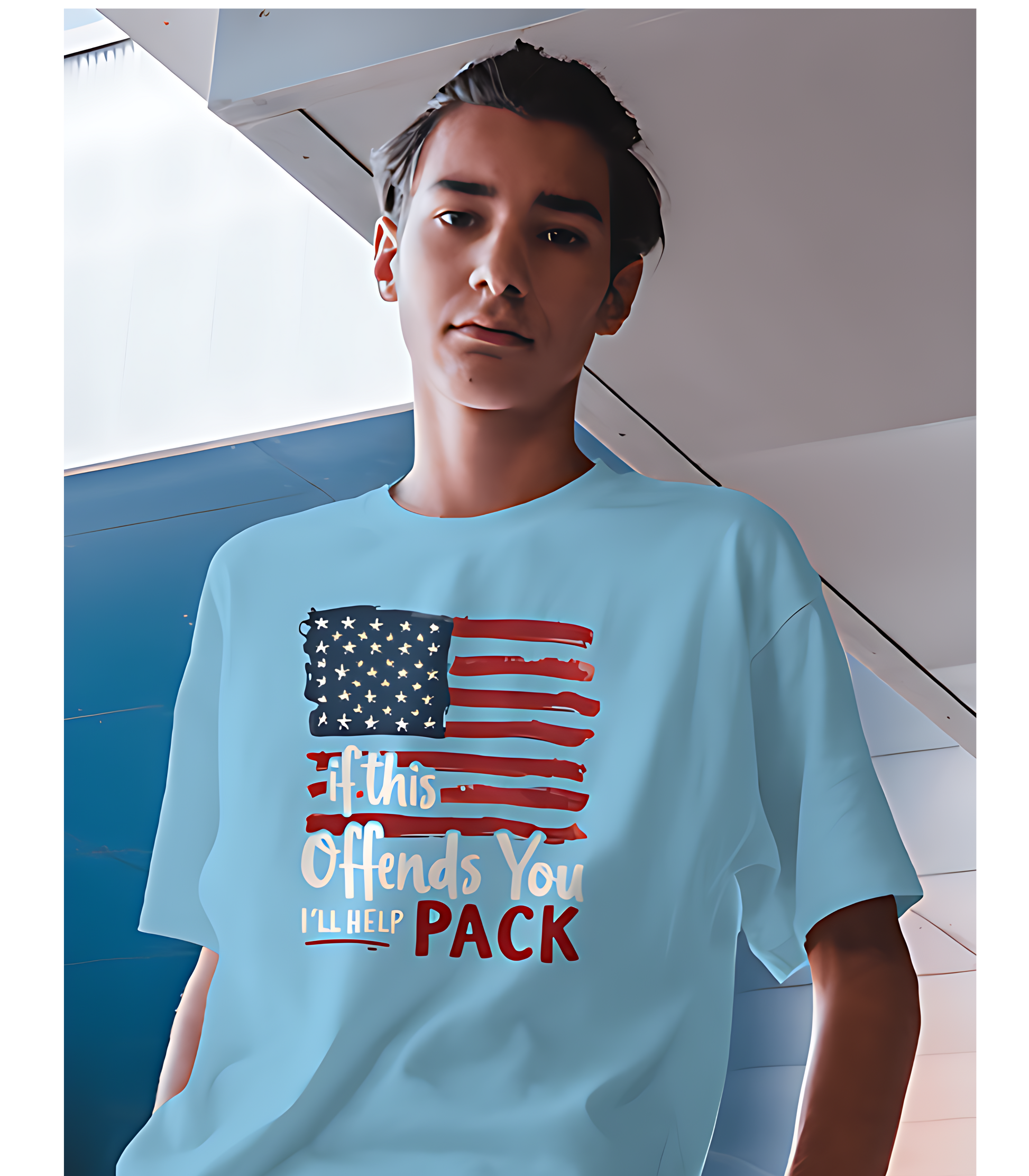 SCUBAAA Men's Flag Oversized Half Sleeve T-shirt