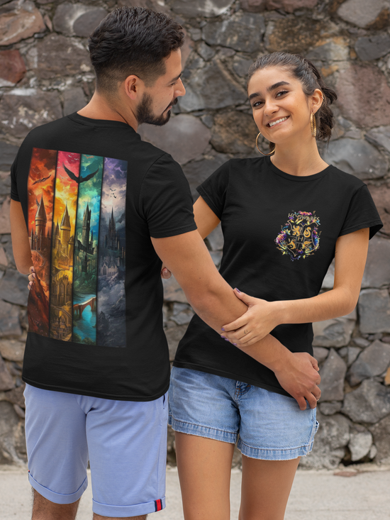 SCUBAAA HARRY POTTER COUPLE COMBO HALF T-SHIRT