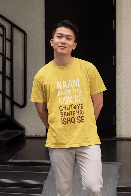 SCUBAAA Men's Naam Bante Haai Risk Se Half Sleeve T-Shirt