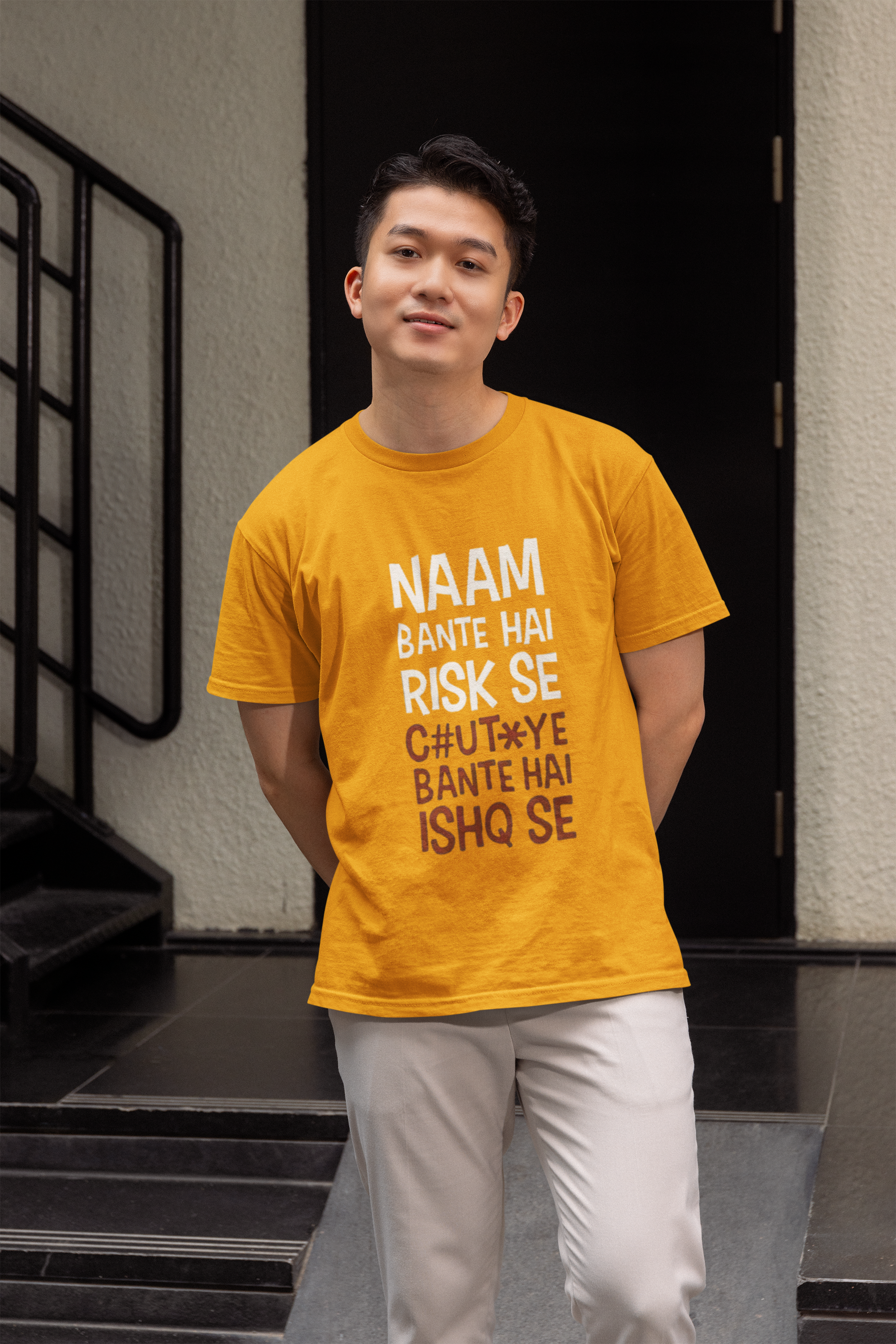 SCUBAAA Men's Naam Bante Haai Risk Se Half Sleeve T-Shirt