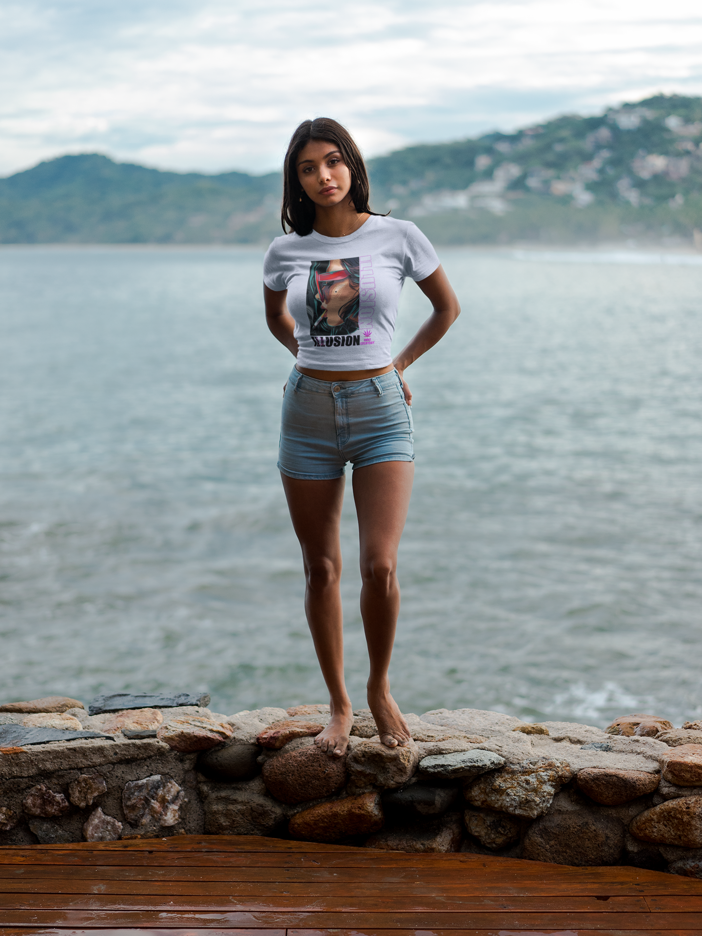 SCUBAAA Women's ILLUSION Crop Top