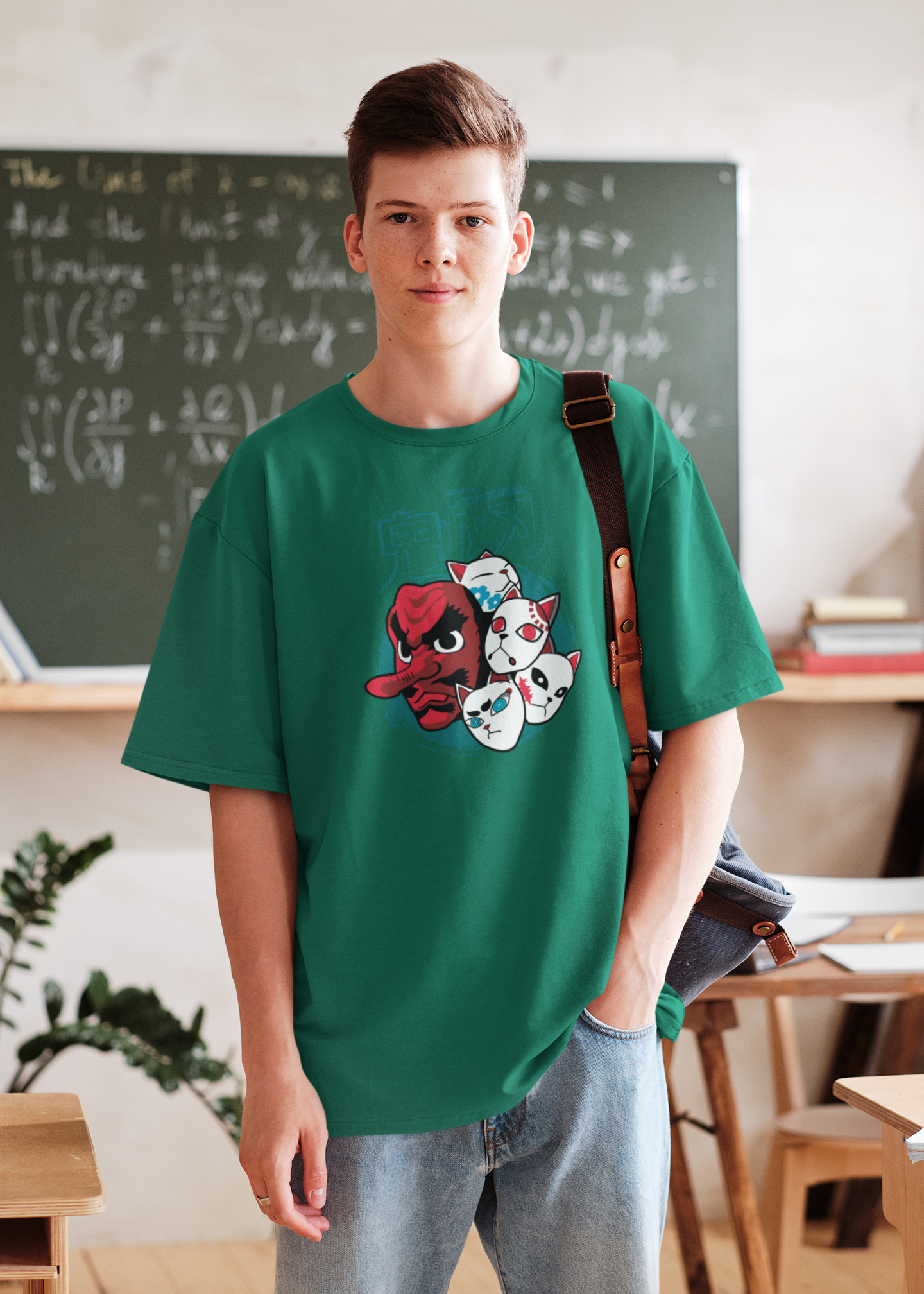 SCUBAAA Men's Demon Slayer Corps Oversized Half Sleeve T-shirt