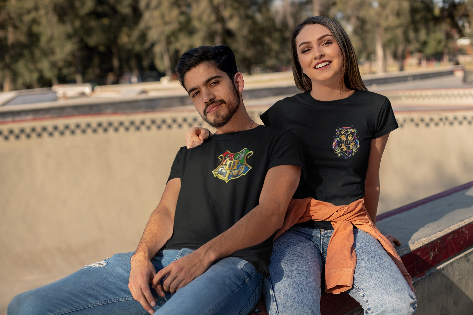 SCUBAAA HARRY POTTER COUPLE COMBO HALF T-SHIRT