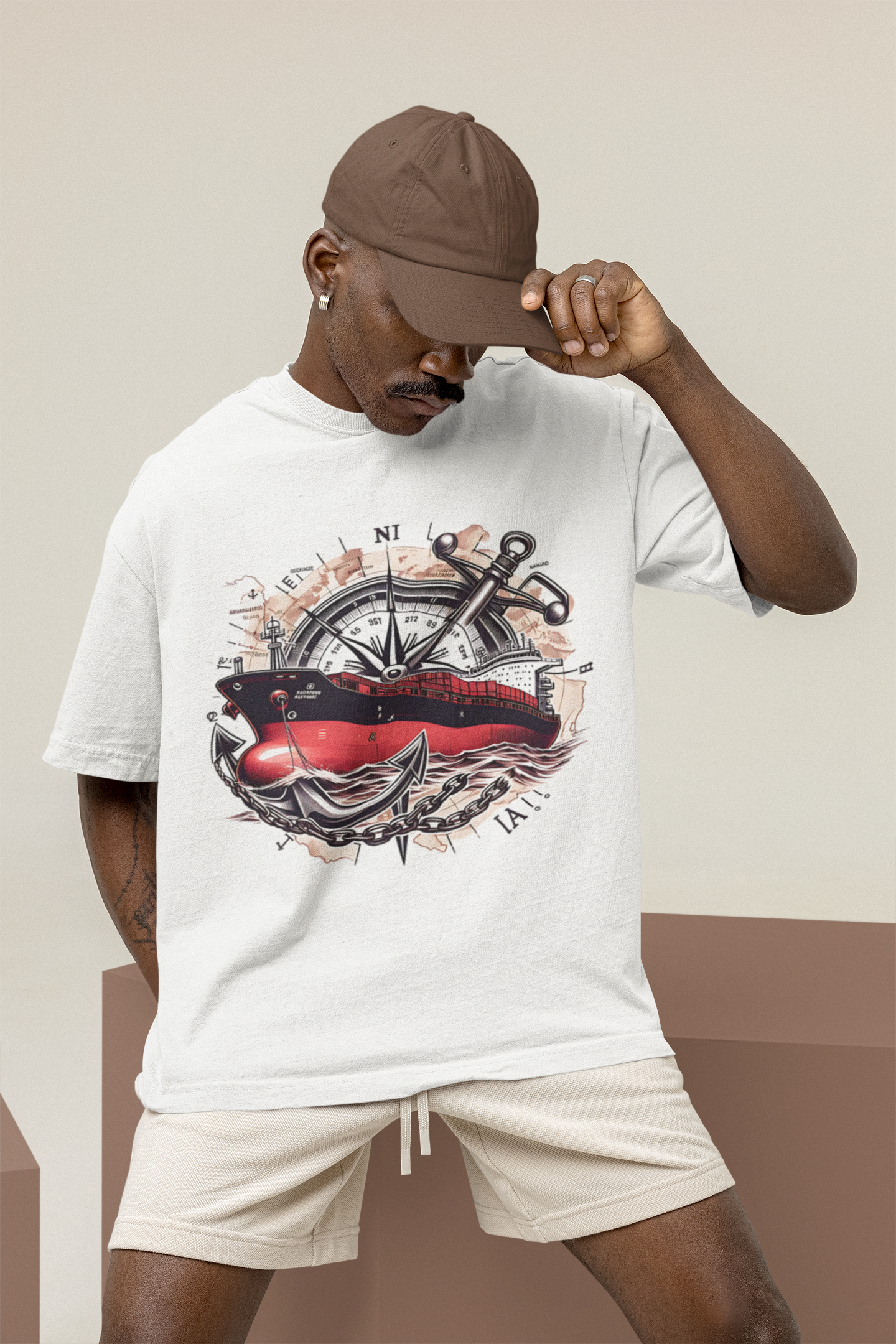 SCUBAAA - Men's Sailing Oversized T-Shirt