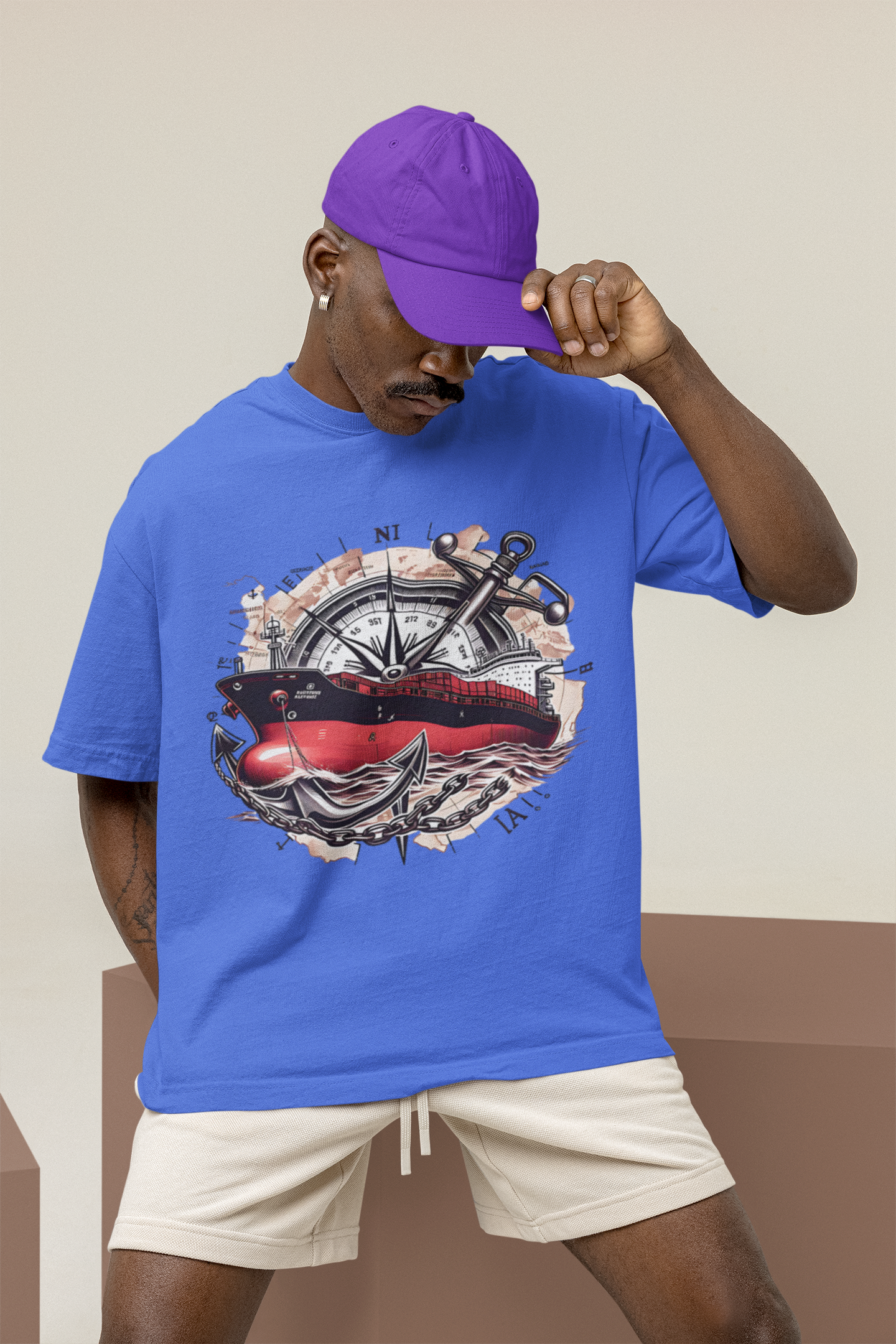 SCUBAAA - Men's Sailing Oversized T-Shirt