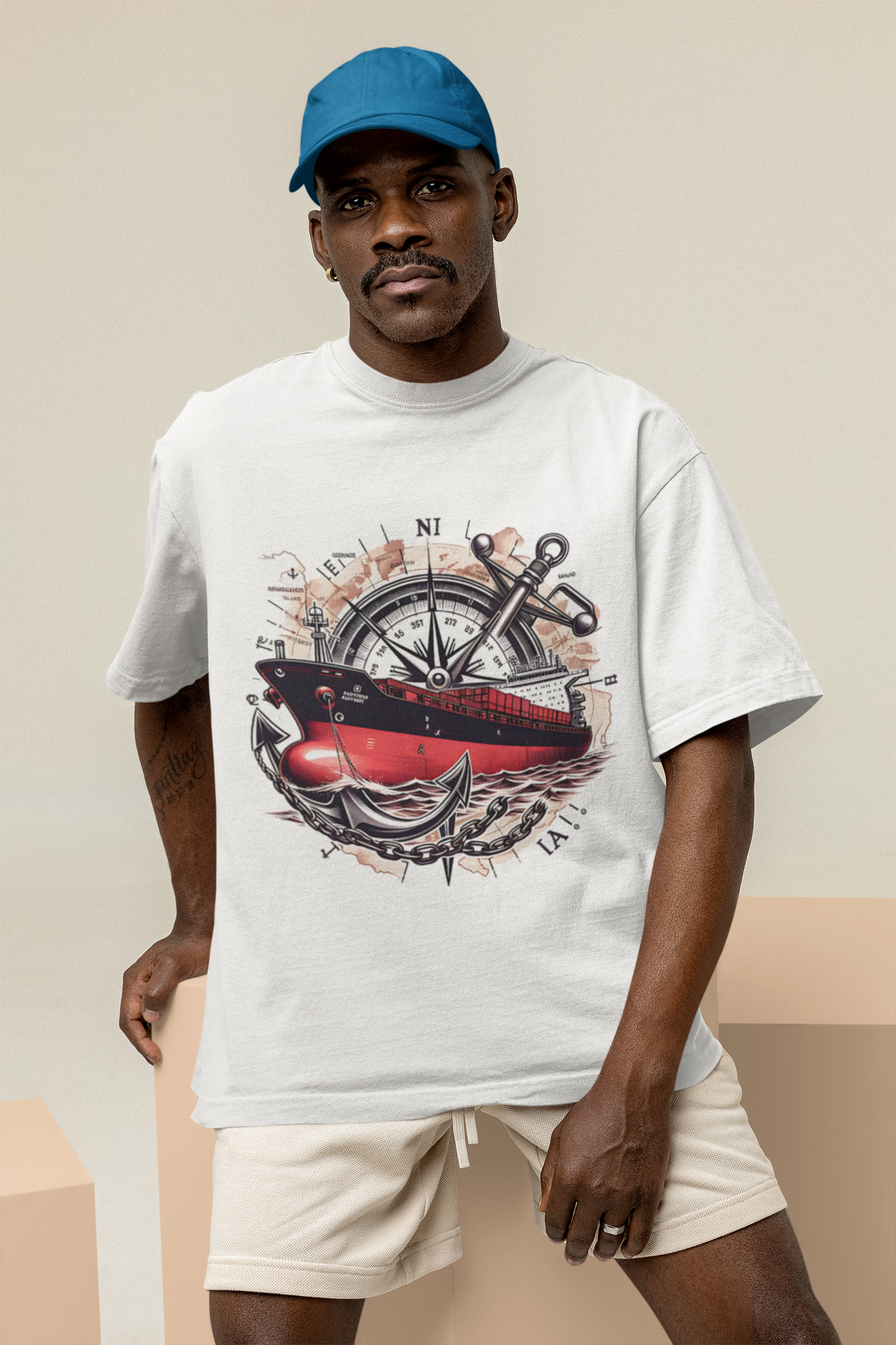 SCUBAAA - Men's Sailing Oversized T-Shirt