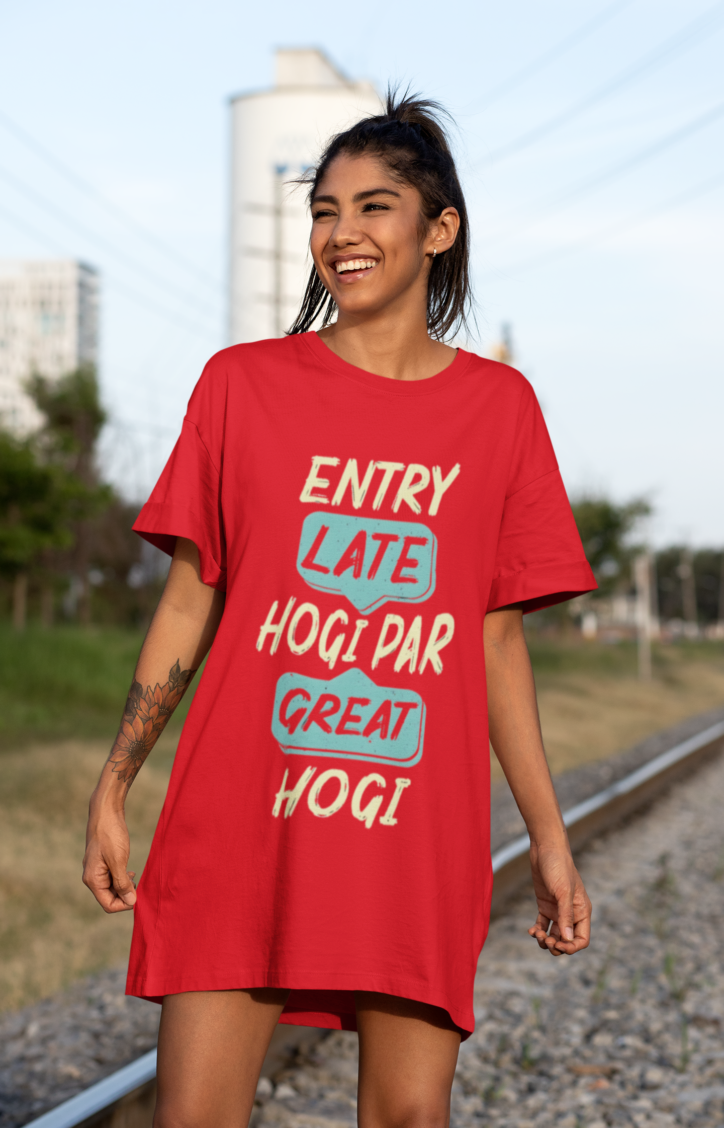 SCUBAAA Women's Entry T-Shirt Dress