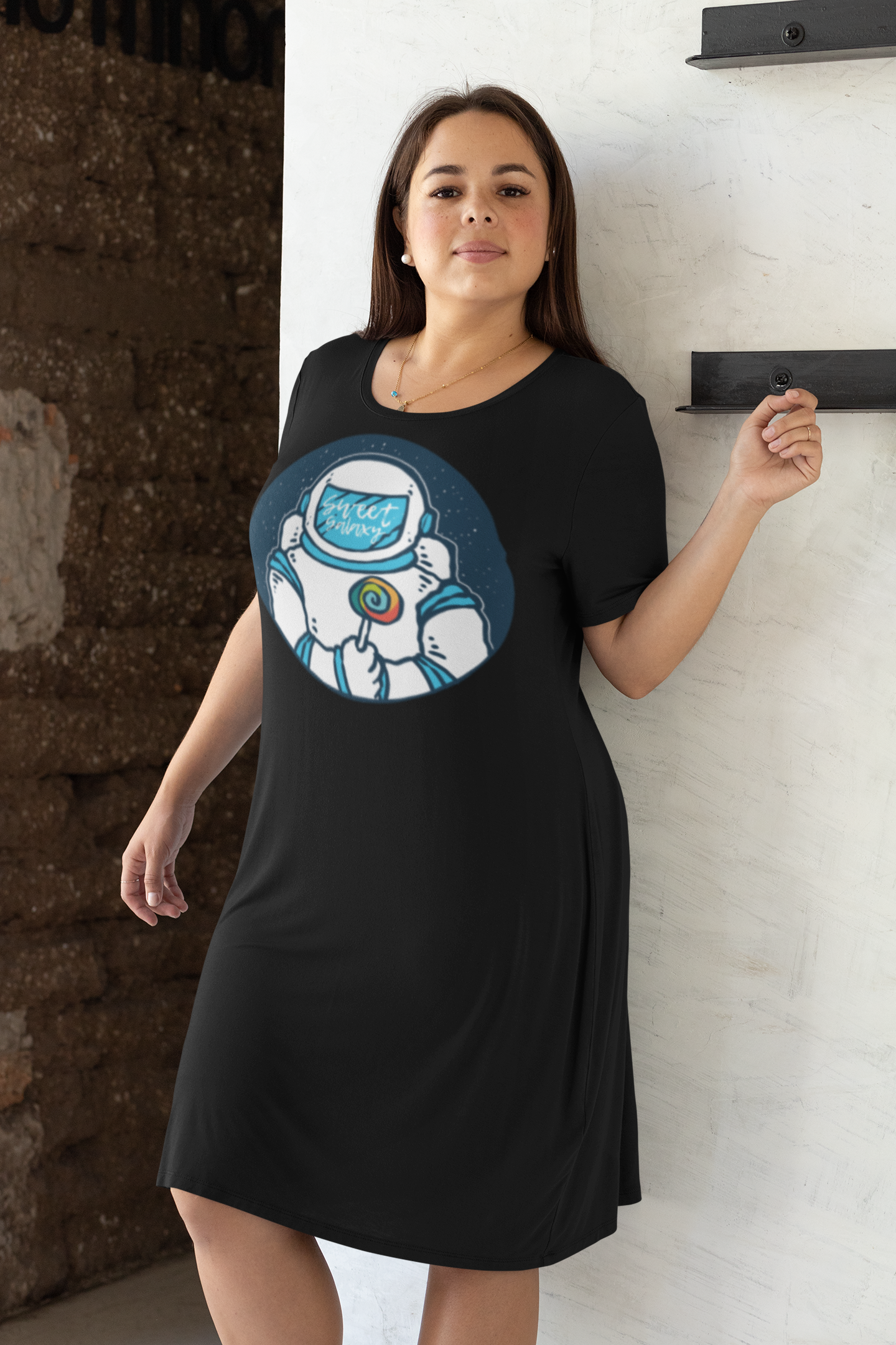 SCUBAAA Astronaut Women T-Shirt Dress