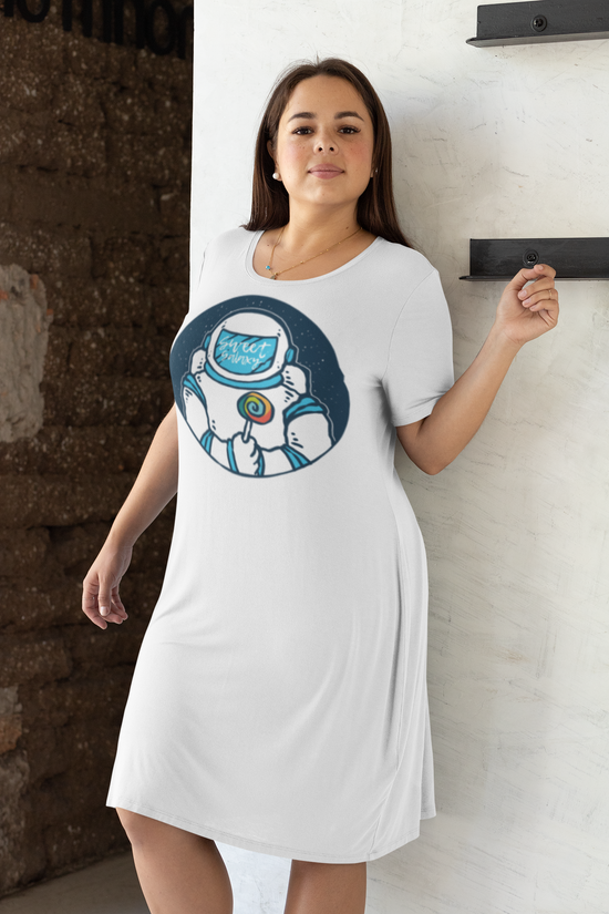 SCUBAAA Astronaut Women T-Shirt Dress