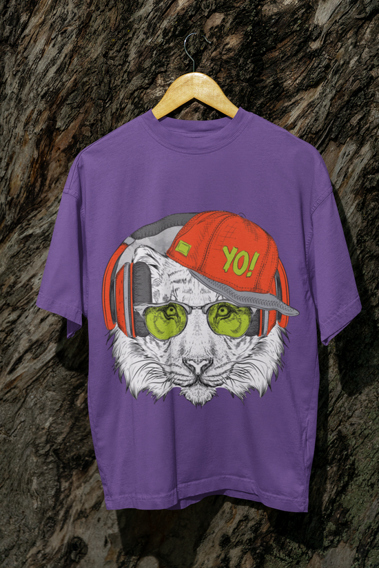 SCUBAAA Husky Design Oversized T-Shirt