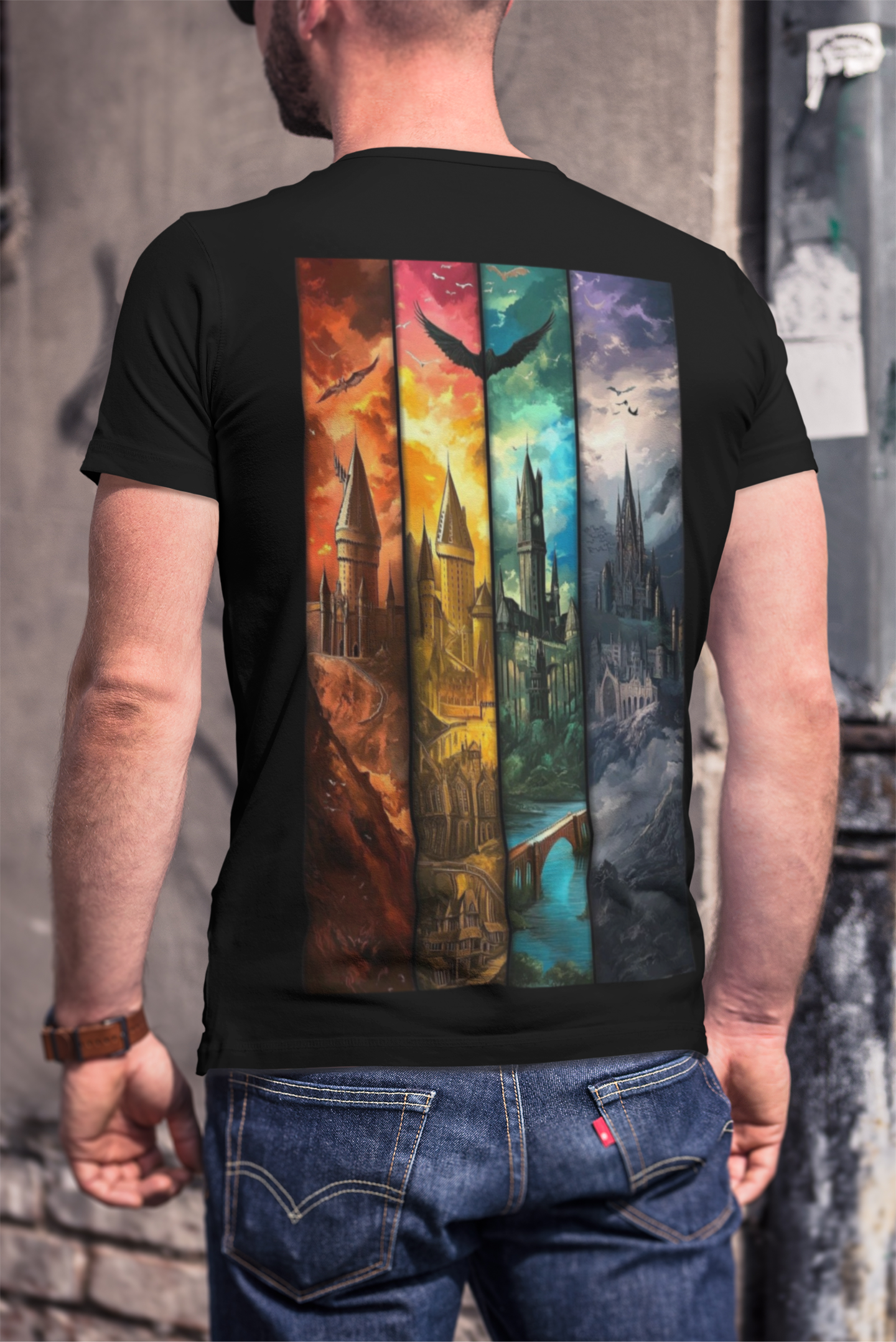 SCUBAAA Men's Harry Potter Half Sleeve Regular Fit T-shirt