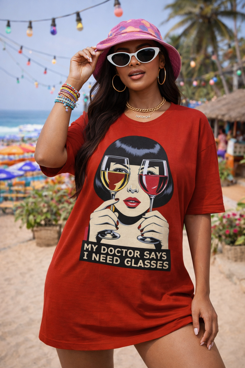 Wine Vision Dress Oversized Classic T-Shirt