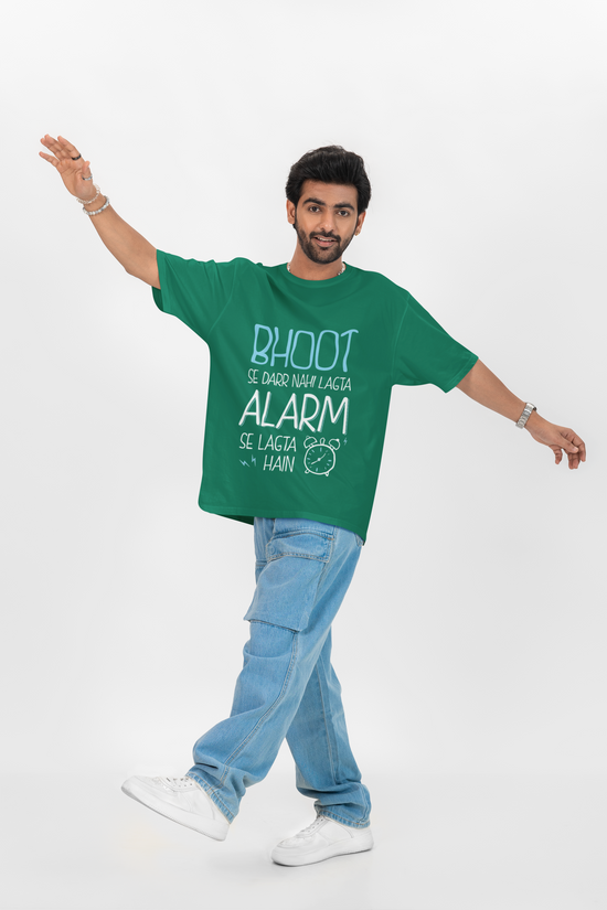 SCUBAAA Men's Alarm se Daar Lagta Haai Oversized Half Sleeve T-shirt