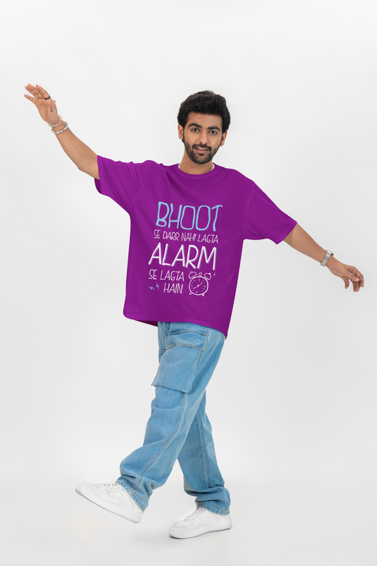 SCUBAAA Men's Alarm se Daar Lagta Haai Oversized Half Sleeve T-shirt