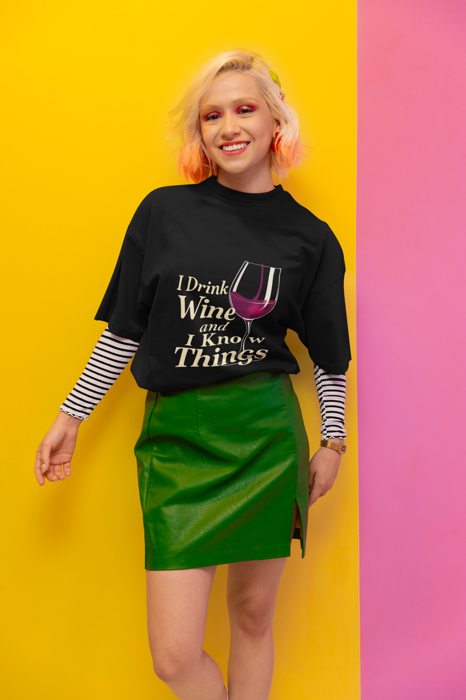 SCUBAAA Women's Wine Oversized T-Shirt