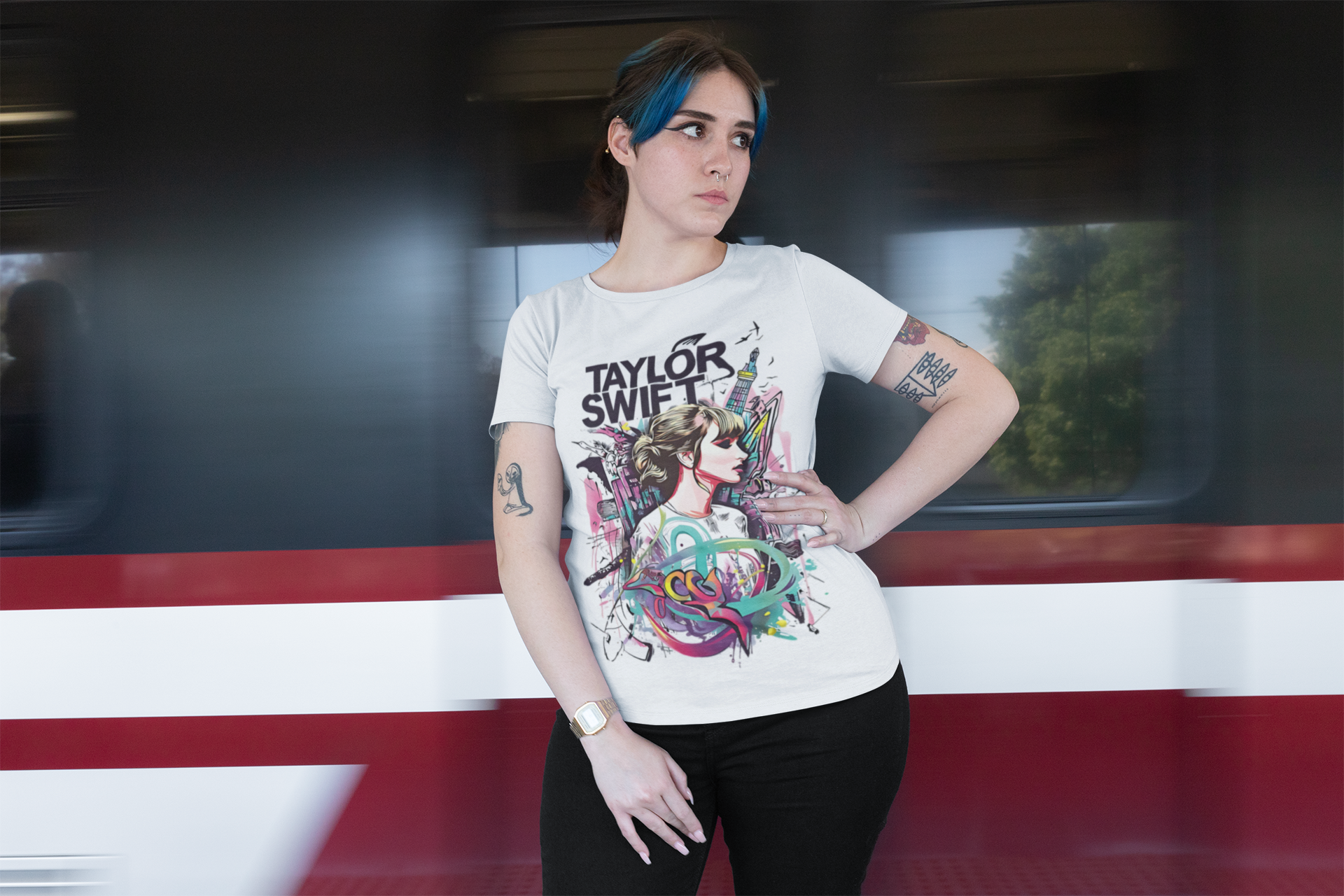 SCUBAAA - Women's Taylor Swift Half Sleeve T-Shirt