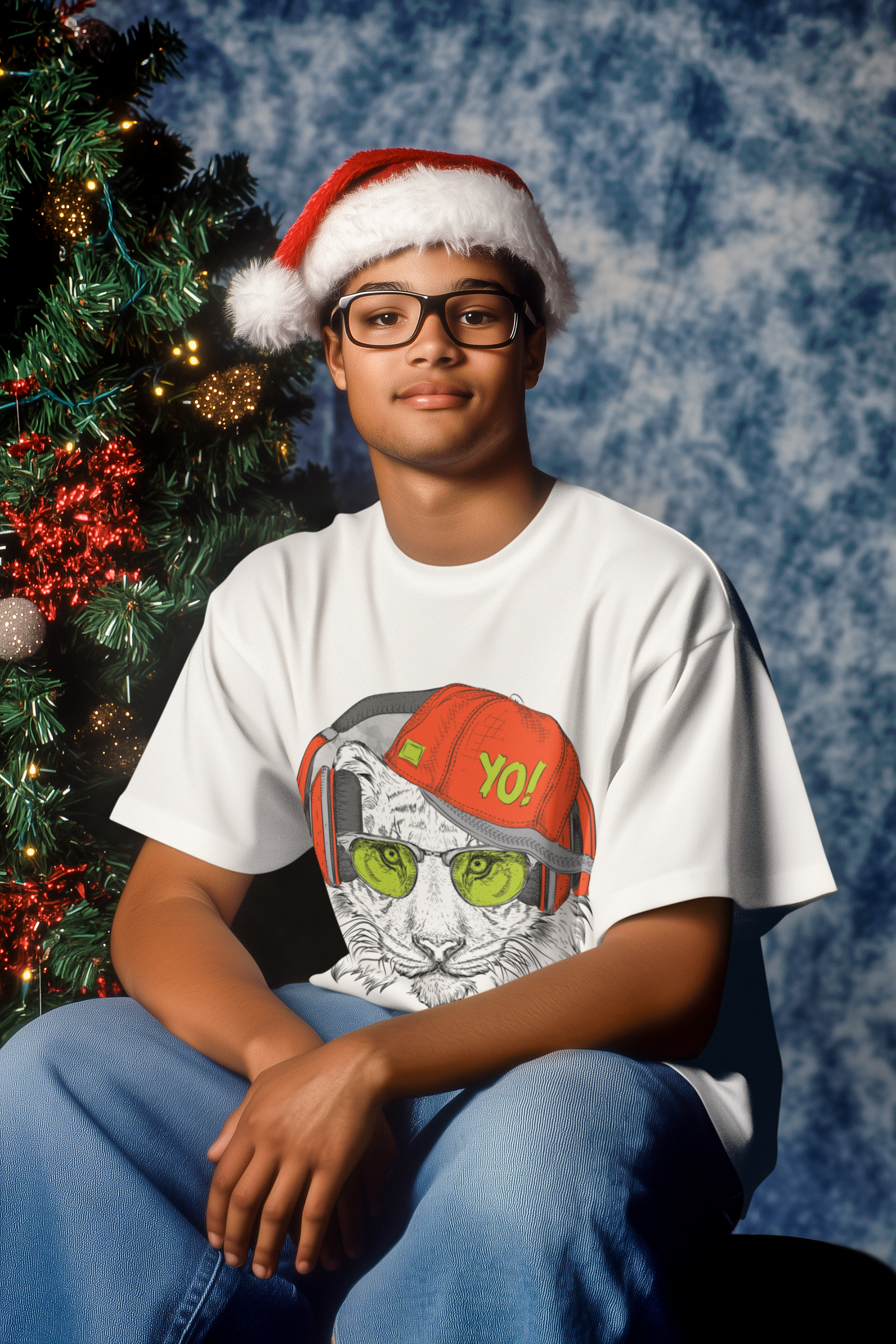 SCUBAAA Husky Design Oversized T-Shirt