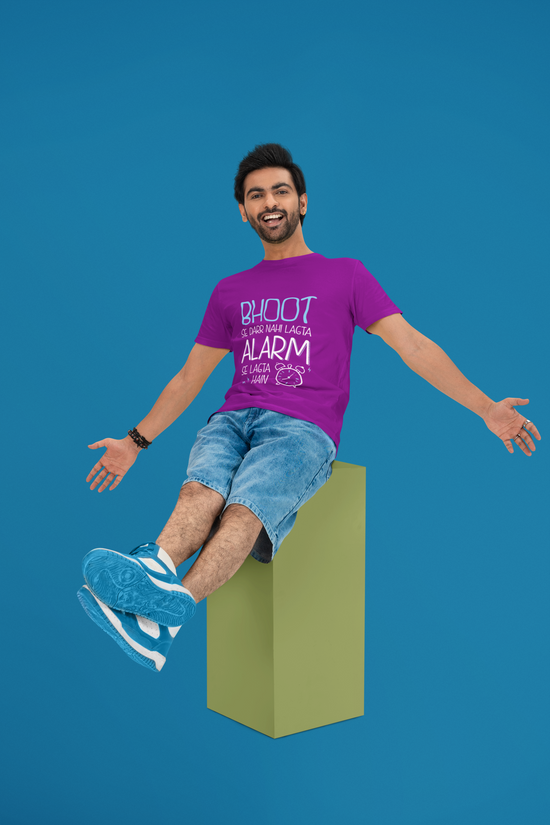 SCUBAAA Men's Alarm se Daar Lagta Haai Oversized Half Sleeve T-shirt