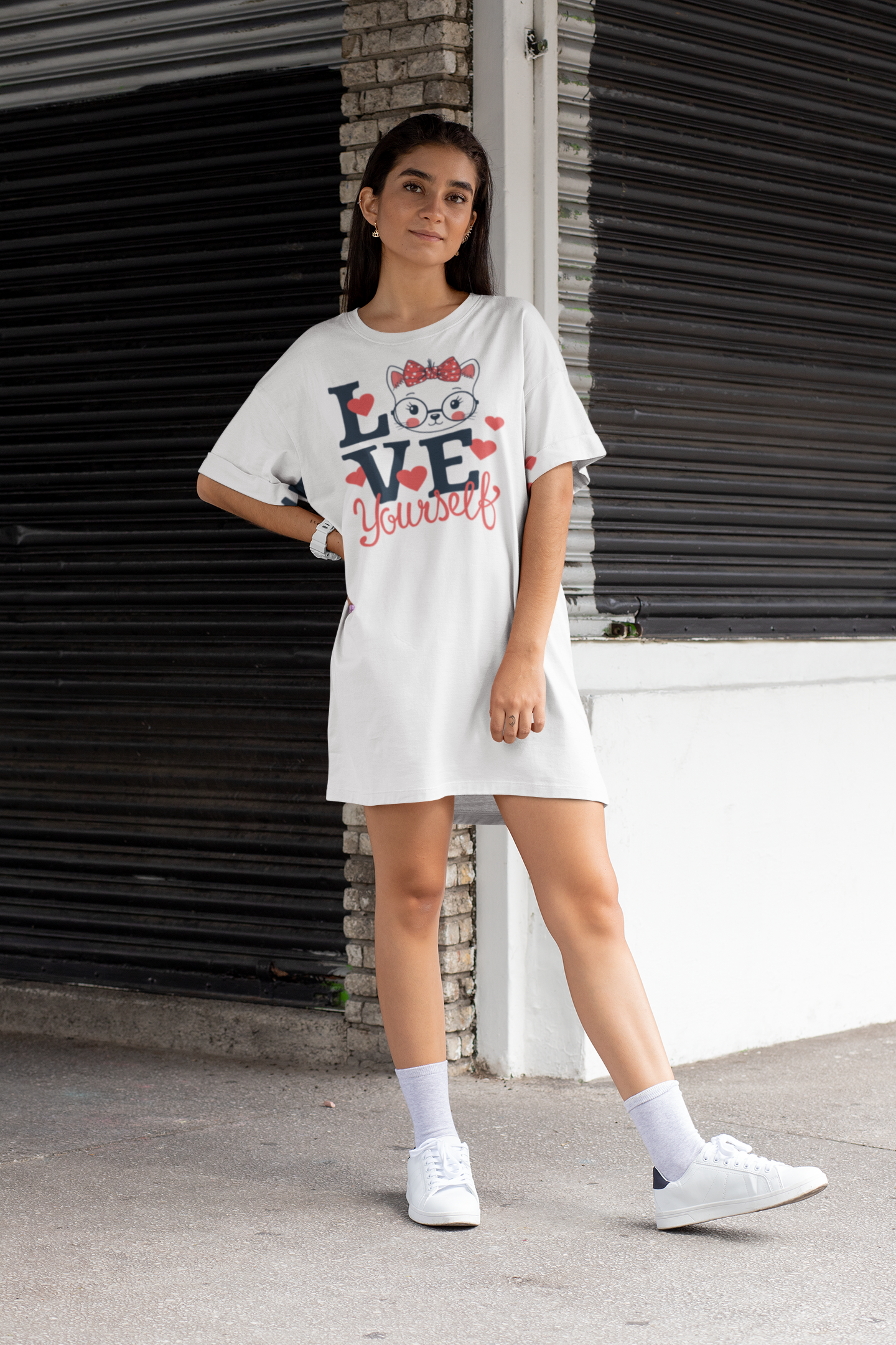 SCUBAAA Women's Love T-Shirt Dress