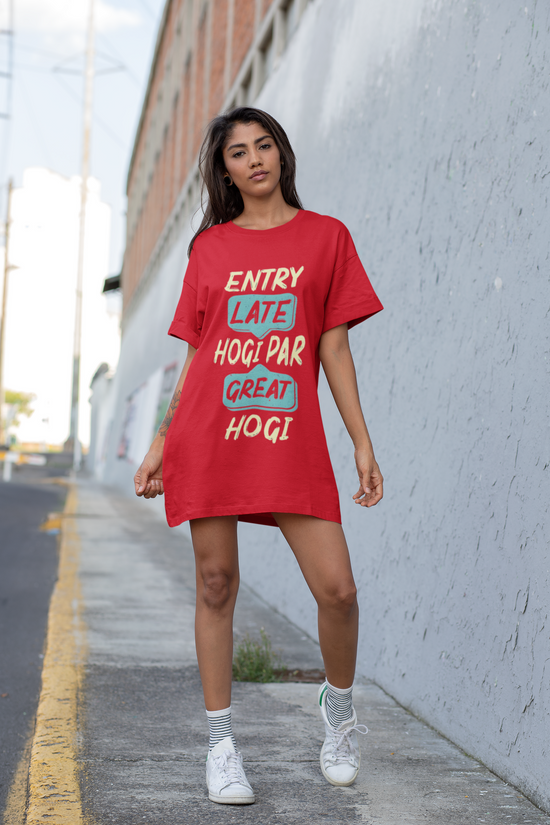 SCUBAAA Women's Entry T-Shirt Dress