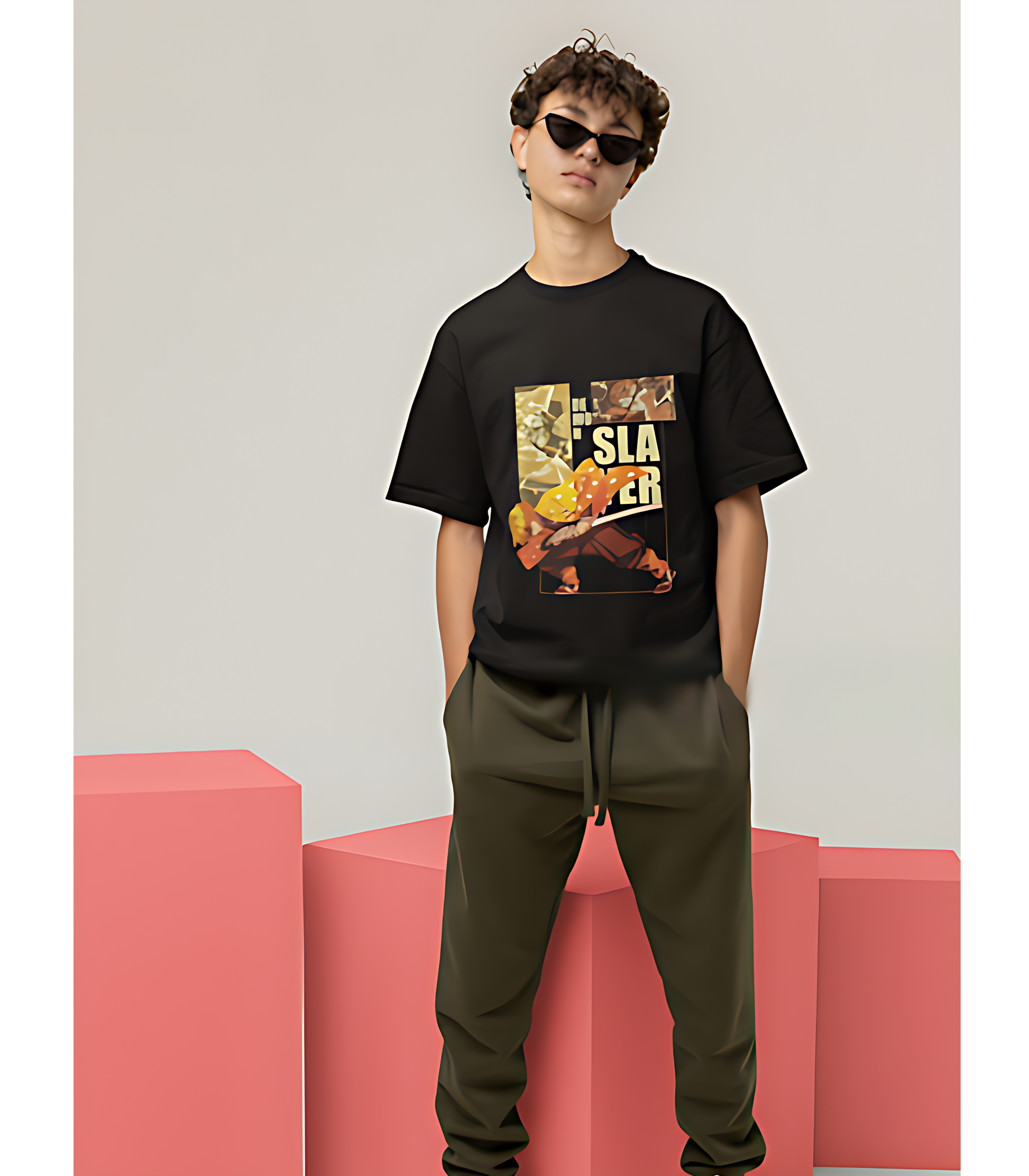 SCUBAAA Men's Zenitsu Terry Oversized T-Shirt